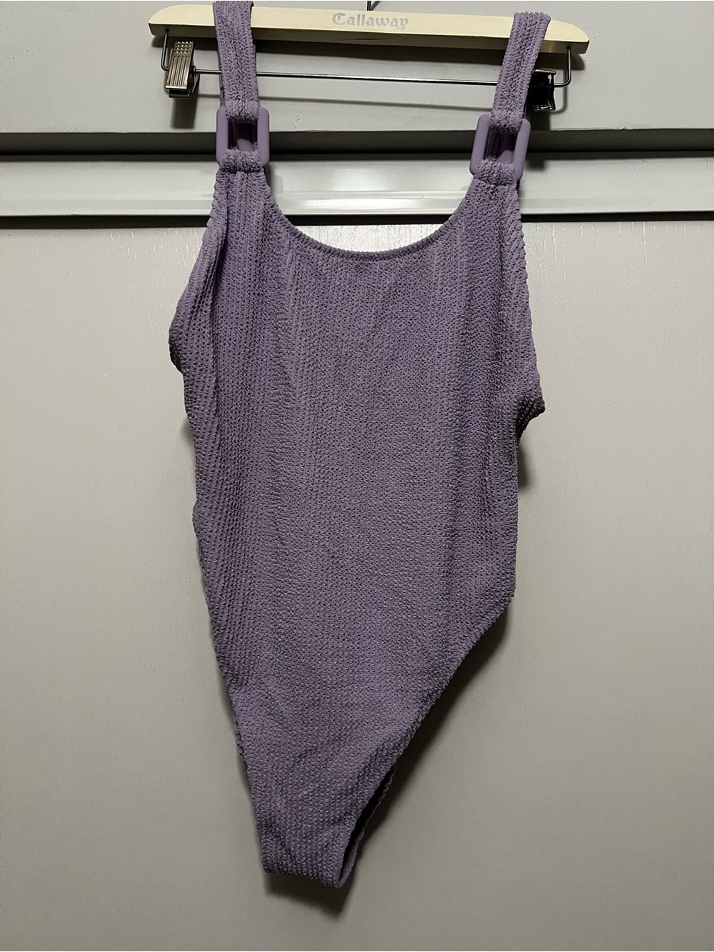 aerie Textured One-Piece Swimsuit in Lavender